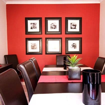 Hotel lobby artwork with custom framing by Blackbird Framing Chicago